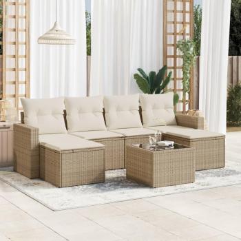 Maison Sofás de Jardín Beige 7P