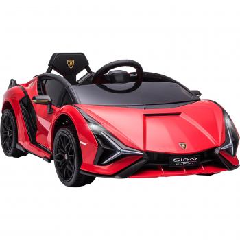HOMCOM Elektro-Kinderauto Kinderfahrzeug, extra breite Reifen, Musik (MP3/USB), Licht, Belastbarkeit 25 kg, (1-tlg), für Außenbereich, Rot