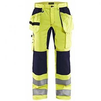 Pantalon Blaklader haute visibilité extensible Jaune/Marine D88
