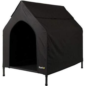 Lit Couvert pour Chien Niche surélevée lit pour Chien avec Toit Orange (XL) 146 x 92 x 117 cm
