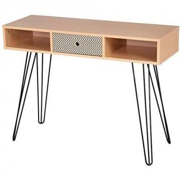 Table Console Scandinave Homcom 100L x 35l x 75H cm 2 niches tiroir Pieds effilés