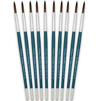 Tristar Série 202 Lot de 10 Pinceaux écoliers poils de poney naturels n°18 Vert