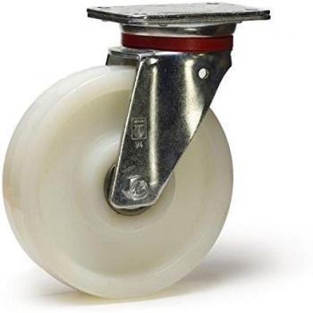 Roulette pivotante 80 mm blanche en polyamide 6