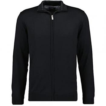 RAGMAN Herren Strickfleecejacke Merino Schwarz Gr. L
