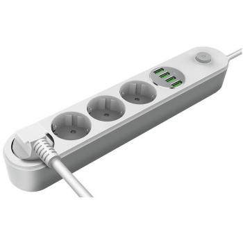 ColorWay CW-CHE44W, Steckdosenleiste mit 4x USB, 2 m Länge