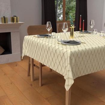 Coton Pur Soleil d'Ocre – Nappe Carrée 180 cm, couleur Celeste Or