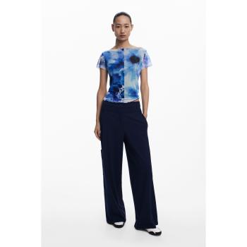 Desigual Pantalón Recto L Liso Azul