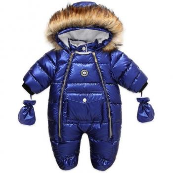 Vêtements d'hiver en velours pour bébé garçon, barboteuse en coton avec gants, 0-24 mois