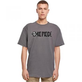 Merchcode One Piece Oversized Tee – Grauer Jolly Roger (Herren XS)