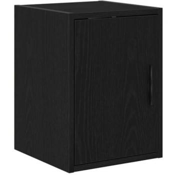 Black Engineered Wood Garage Wall Cabinet