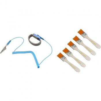 Pack de 5 Brochas Naranjas para Pintura al Aceite, 0.9 pulgadas, con Pulsera Antiestática