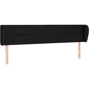 Cabecero de tela negro 183x23x78/88 cm Día y Noche