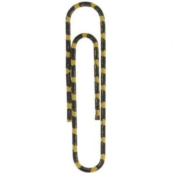 Büroklammern Zebra 50mm gelb-schwarz kunststoffüberzogen VE=100
