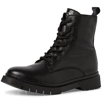 Tamaris Schnürboots, Schnürstiefelette, Chunky Boots mit logobedruckter Anziehlasche