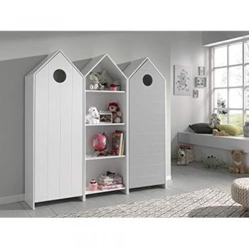 Vipack Casami – Armoire à 1 Porte, Blanc + Gris – Conception Moderne