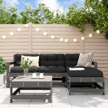 VidaXL 5 Piece Outdoor Seating Set Grey Solid Pine Wood