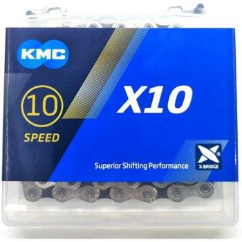 Cadena KMC x10 para bicicletas, 116L, 10 velocidades, incluye caja original