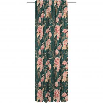 Vorhang ADAM Eden Größe 1, dunkelgrün, B:142cm H:145cm, Jacquard, Baumwolle, umweltbewusst aus Bio-Baumwolle