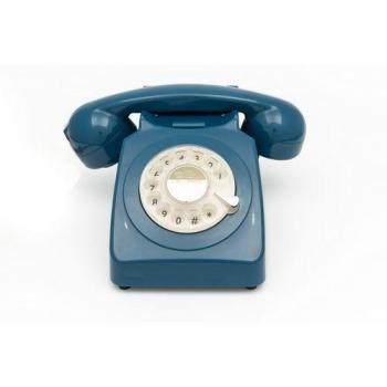 Téléphone fixe rétro 746 avec cadran rotatif bleu azur GPO