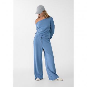 Sky Blue Soft-Touch Palazzo Pants S by Stradivarius