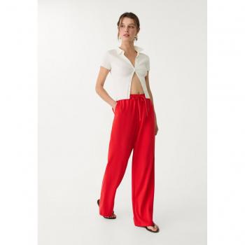 S Size Stradivarius Long‑Flowing Red Trousers