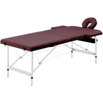 Table de massage pliable 2 zones Violet vin