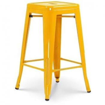 Kosmi Yellow Metal Barstool, 66 cm Höhe