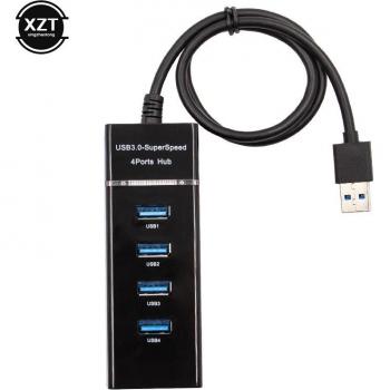 Concentrador USB 3.0, 4 puertos, alta velocidad, para ordenador portátil