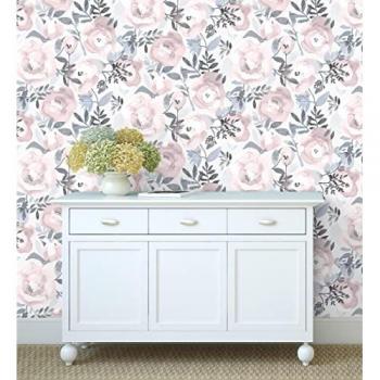 Muestra DIN A4 de papel pintado de flores acuareladas