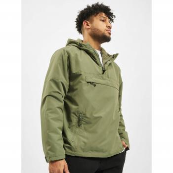 Brandit Fleece Pull Over Windbreaker in Oliv