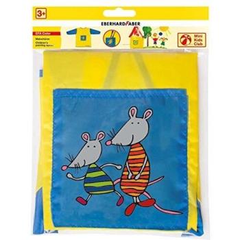 Malschürze Mini Kids Club, Eberhard Faber, blau/gelb, Mäuse