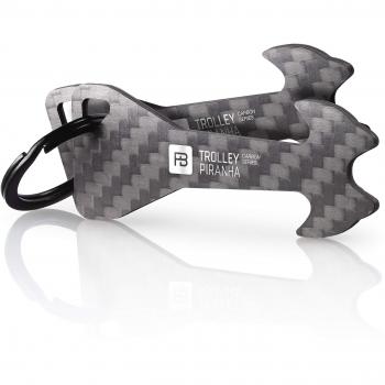 FABACH Carbon‑Chip Keyring: 2‑Pack Trolley Piranha Einkaufswagenlöser