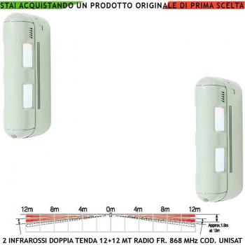 Doppio Sensore IR Tenda Esterni 12+12 Metri IP55 Securvera