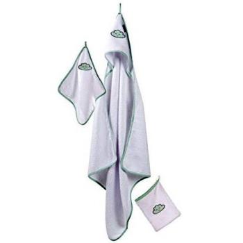 Roba® Frottee-Geschenkset für Neugeborene mit Kapuzenhandtuch, Handtuch & Waschlappen