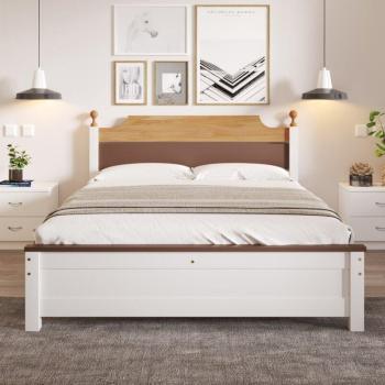 Lit Double 140x200 cm Okwish avec Tête et Pied en MDF