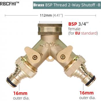 3/4 Brass Threaded Water Splitter for Garden Hoses