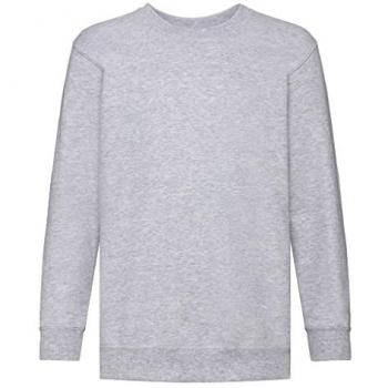 Fruit of the Loom Unisex Kids Set In Sleeve Sweatshirt (Heather Grey)