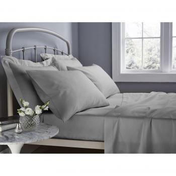 Catherine Lansfield Grey 500TC EasyCare Pillowcases Set of Two