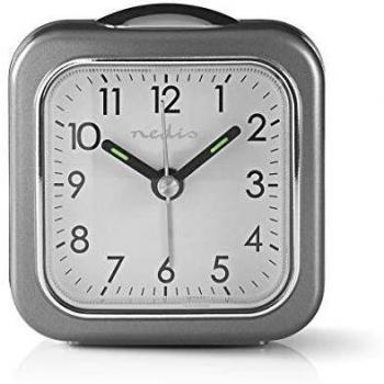 CLDK005GY Nedis : Réveil de Table Analogue – Gris/Blanc