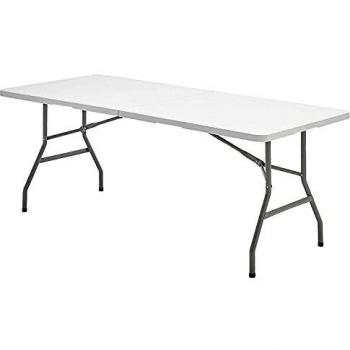Saturnia Mobile Table HDPE 244x76x74 – Colore Bianco, Pieghevole