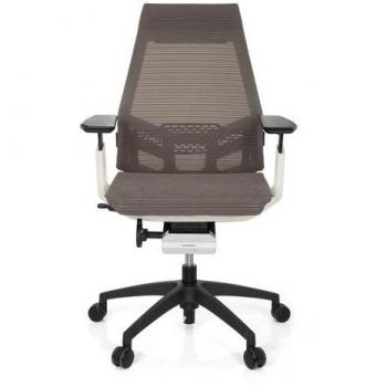 Drehbarer Profi‑Stuhl GENIDIA Smart White mit ergonomischem Sitzneigungsmechanismus