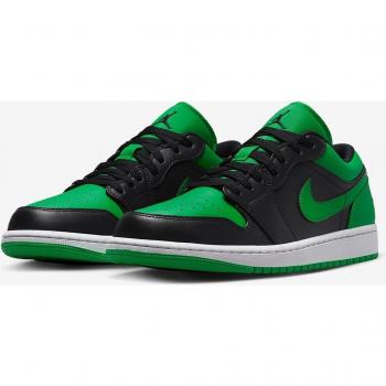 Jordan 1 Bassa Nera Verde Lucky Bianca EU 44 1/2