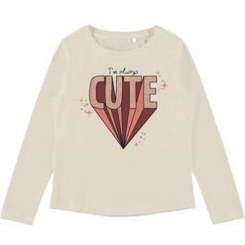 Name it Langarmshirt Nmfveen Weiß-Grau