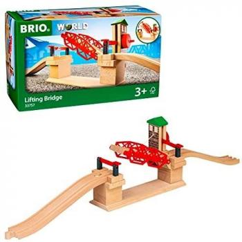 BRIO World Wooden Railway Train Set Lifting Bridge