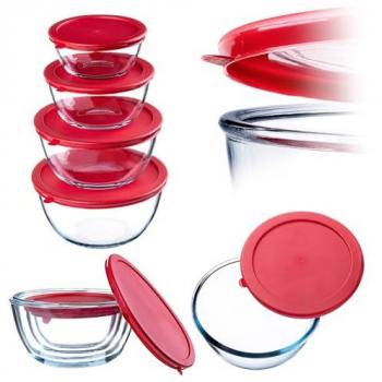 Set Conserve‑Verre KADAX – 4 Bols Rondes à Couvercles