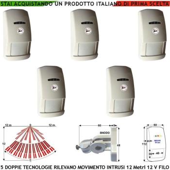 Sensor 12 m Interno Grandangolo 40 mA – Antifurto 5D