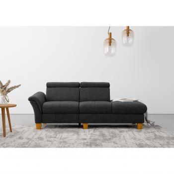 Lindgren Recamiere – Home Affaire – Grau (Anthrazit) – B:206 cm | H:84 cm | T:93 cm – 100 % Polyester – motorische TV-Funktion + Bettkasten