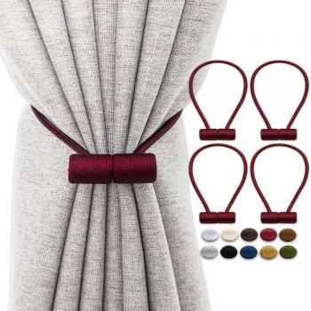Blackout-Vorhangmagnethalter 16 Zoll – Doppelpack aus magnetischem Raffhalter und dekorativem Clip/Schnalle
