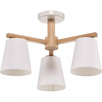Lamkur Plafón Ellie, acabado en blanco, 3x E27