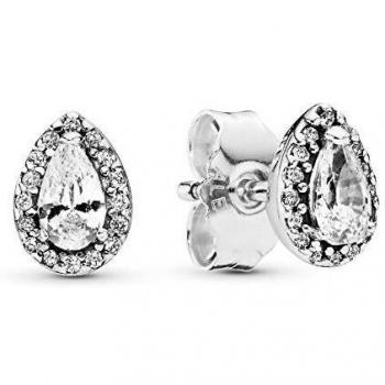 Pendientes Botón Pandora 296252CZ Plata Lágrimas Radiantes